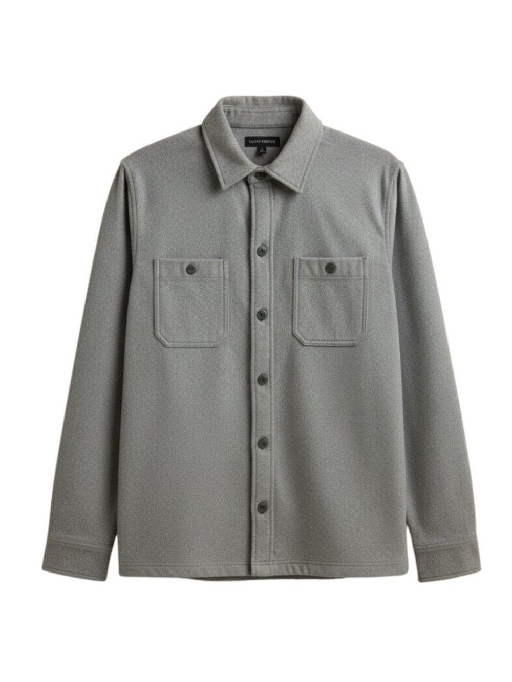 Lucky Brand Flannel Knit Utility Button Down Shirt Top Mens Gray L